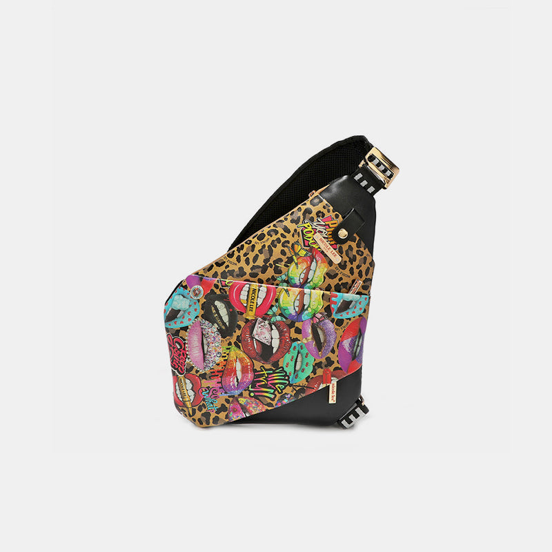 Crossbody Bags USA Vegan Leather Leopard & Lip Pattern-Others Design