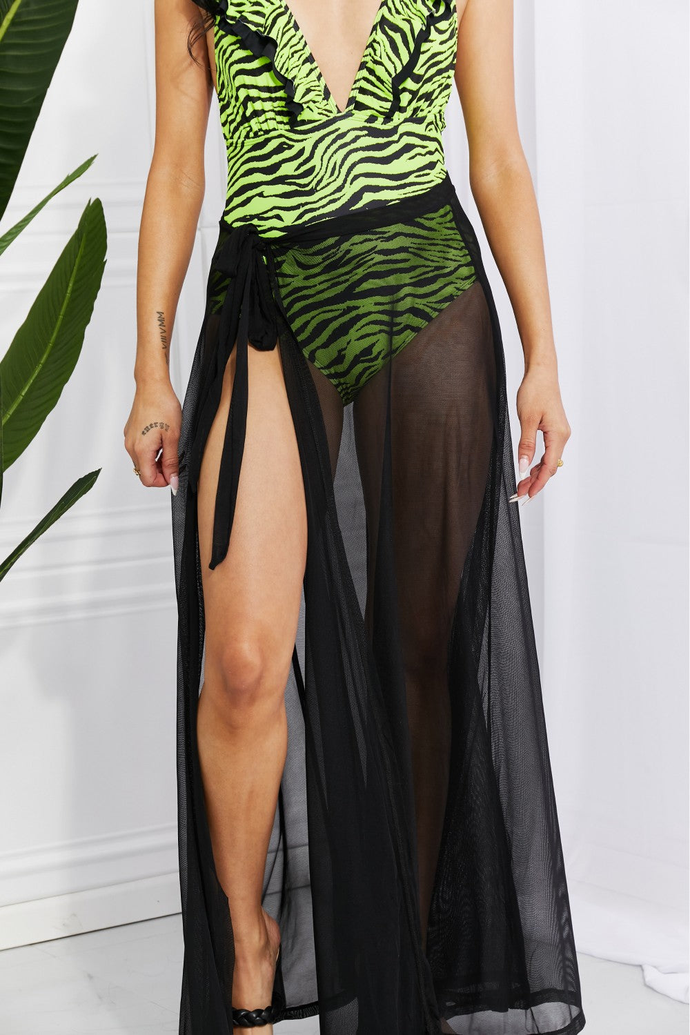 Cover-Up Skirt Runway Mesh Wrap Maxi Marina West Swim Beach