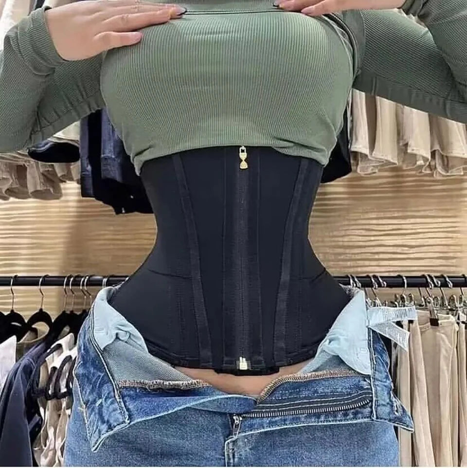 Waist Trainer Corset Tummy Control Zipper Vest Body Shaper Cincher Shapewear Slimming Belt Sports Girdle
