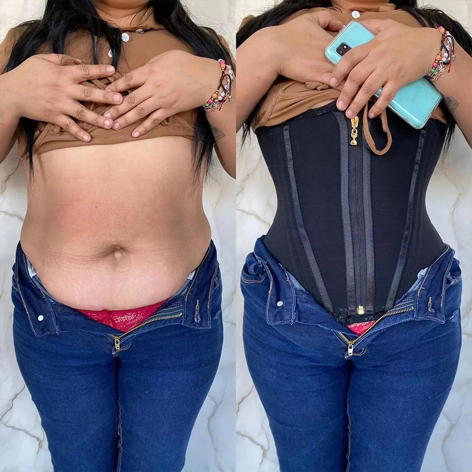 Waist Trainer Corset Tummy Control Zipper Vest Body Shaper Cincher Shapewear Slimming Belt Sports Girdle