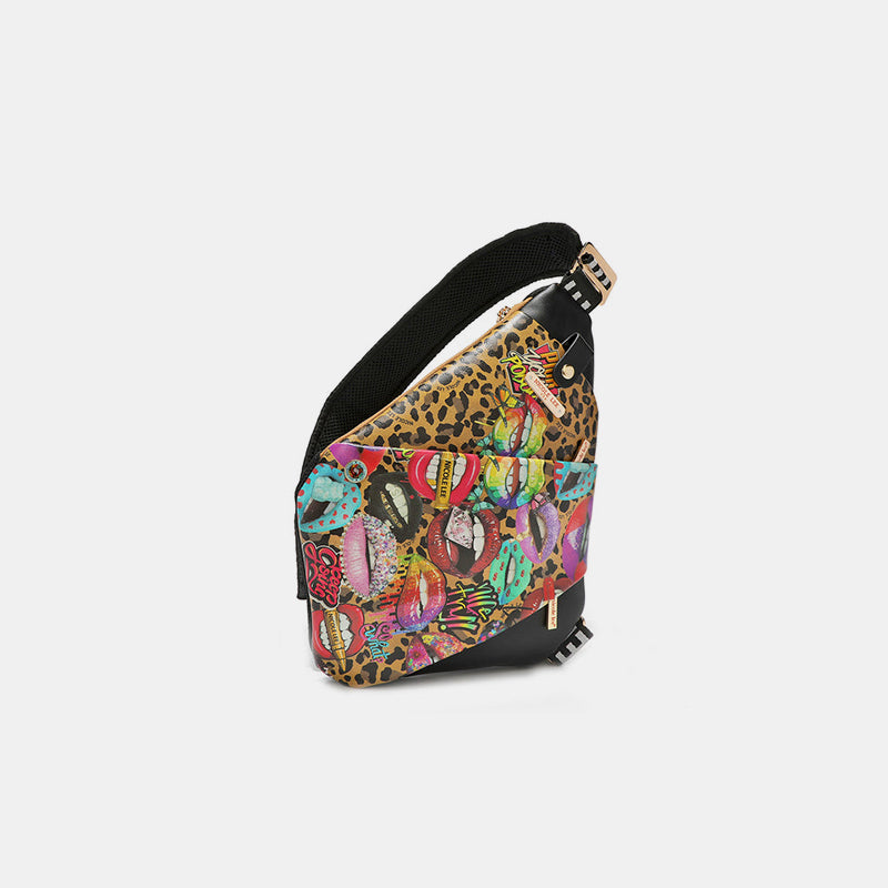 Crossbody Bags USA Vegan Leather Leopard & Lip Pattern-Others Design