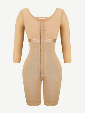 Wholesale Lace Trim Hourglass Post-surgical Body Shaper With Sleeves Good Elastic