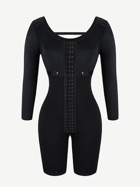 Wholesale Lace Trim Hourglass Post-surgical Body Shaper With Sleeves Good Elastic