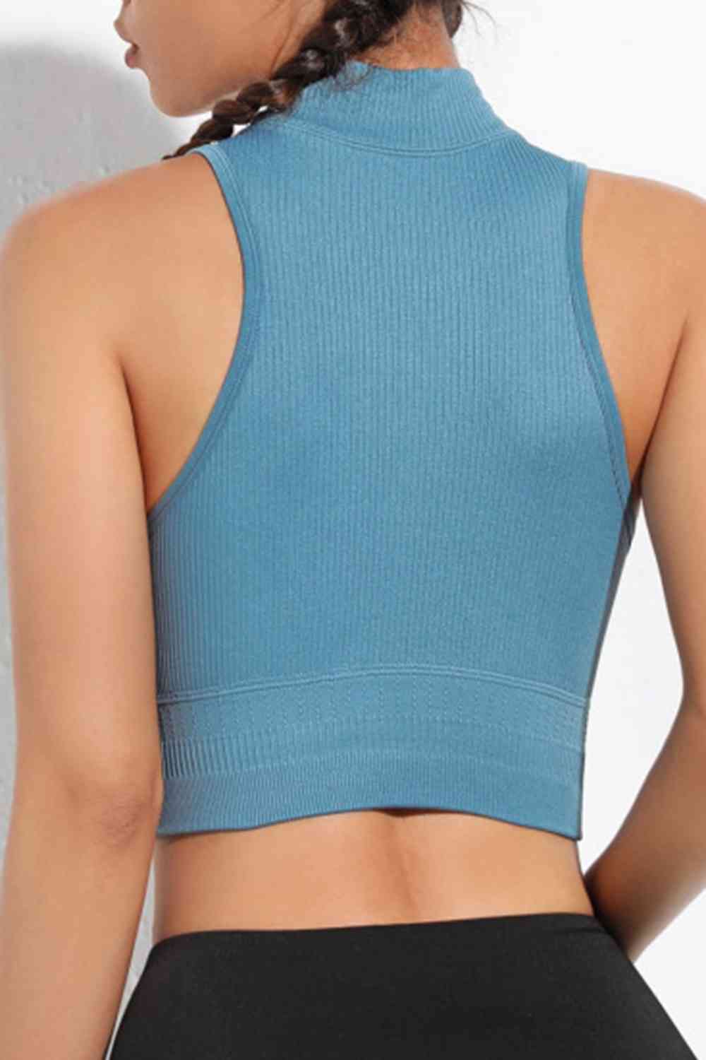 Sports Tank Mock Neck Ribbed