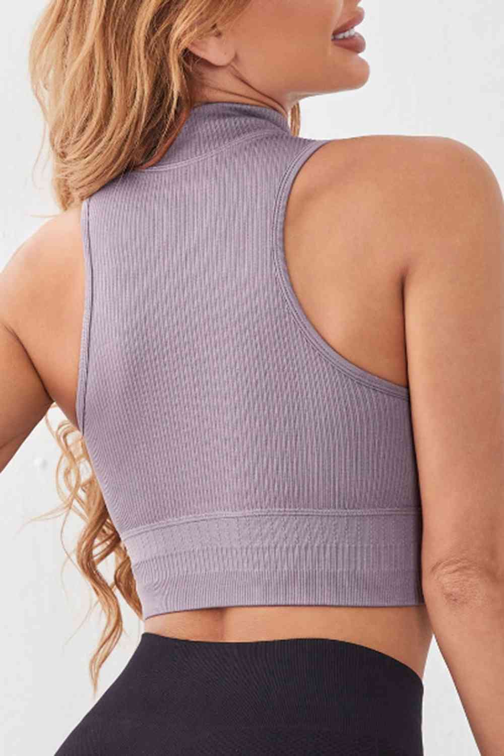 Sports Tank Mock Neck Ribbed